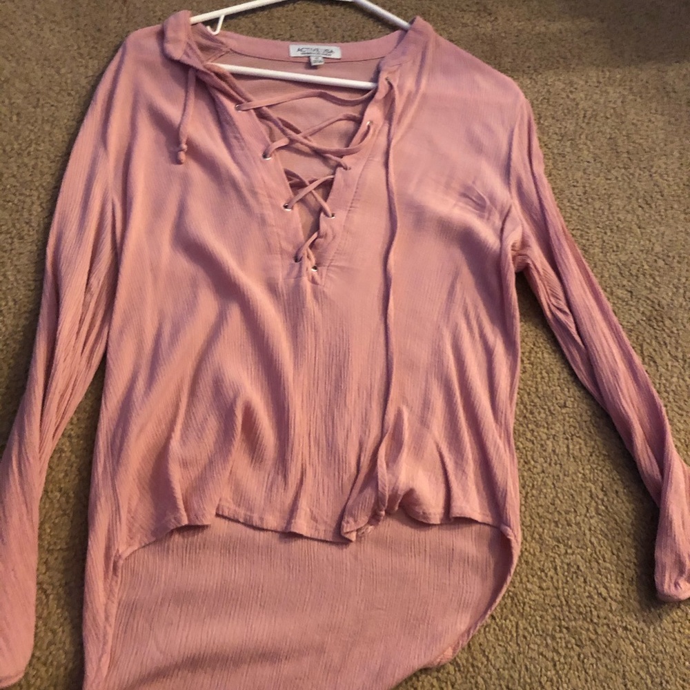 Peasant style pink blouse